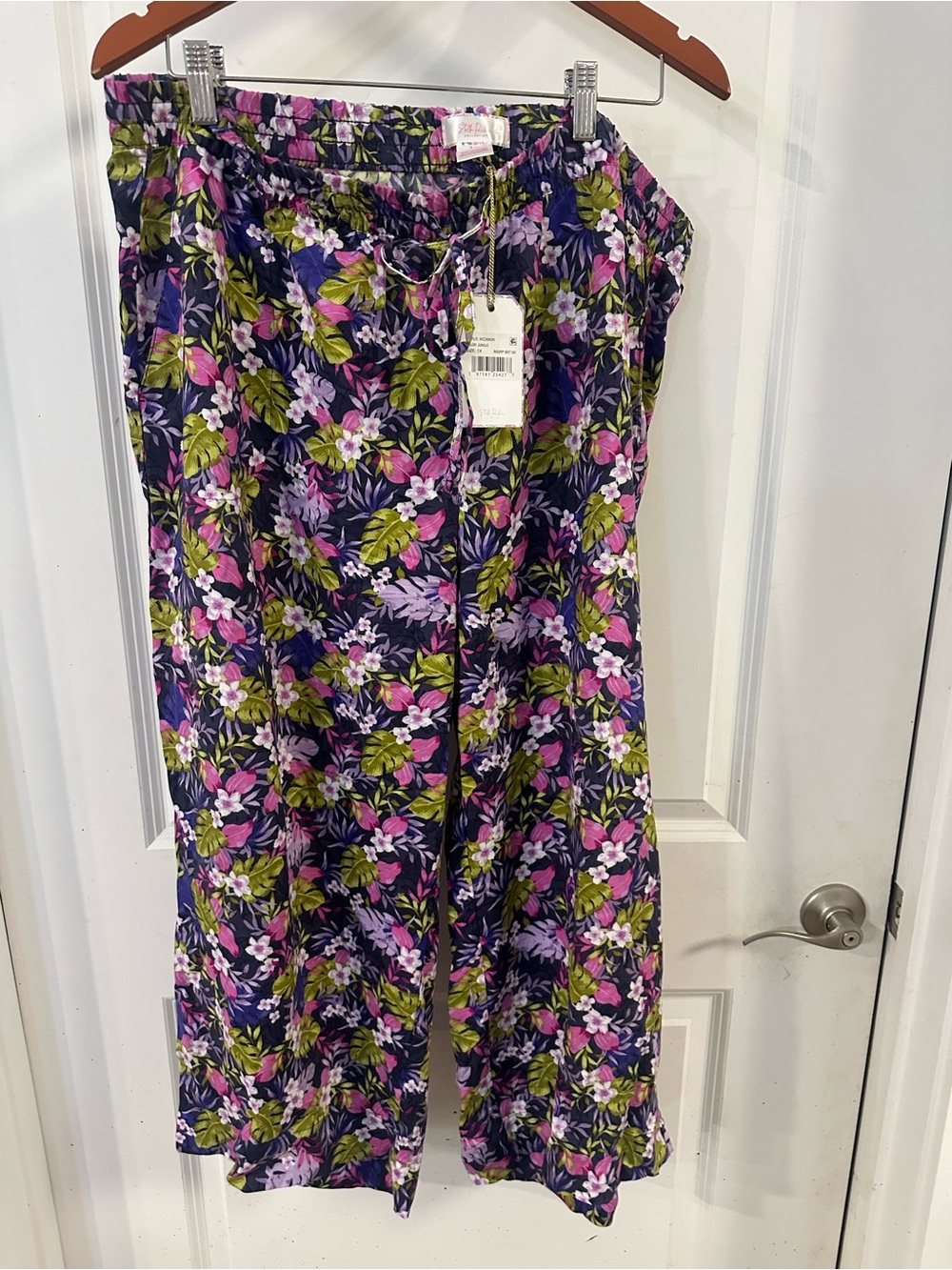 Source Unknown Purple Multi Floral Wide-Leg Pants